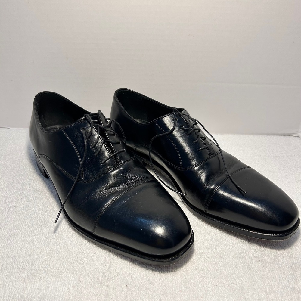 Florsheim Mens Black Leather Cap Toe Oxford Dress Shoes 11.5 D 17168-01